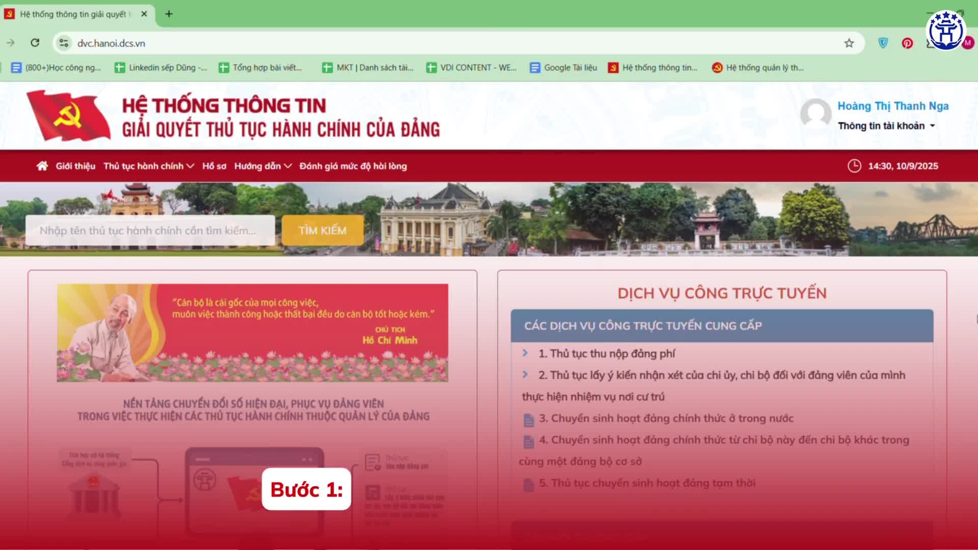 HƯỚNG DẪN ĐẢNG VIÊN NỘP ĐẢNG PHÍ TRỰC TUYẾN
