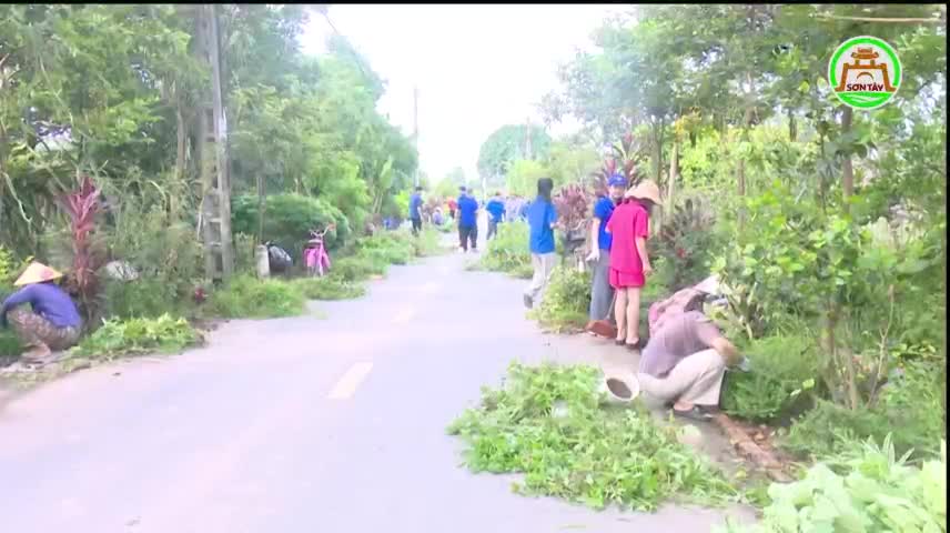 Phường Sơn Tây ra quân tổng vệ sinh môi trường