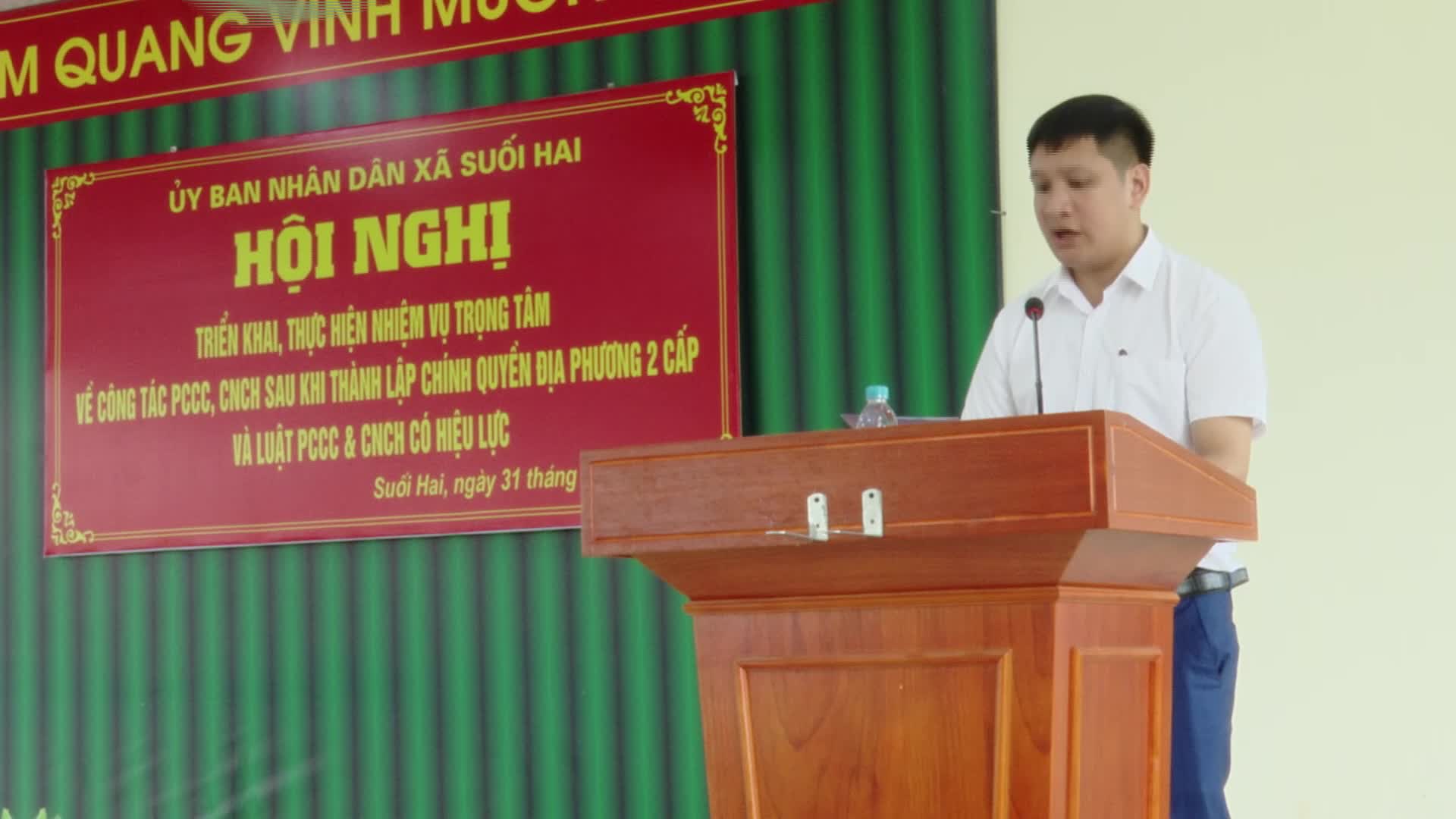 UBND xã Suối Hai tổ chức Hội nghị triển khai thực hiện nhiệm vụ PCCC và CNCH theo Luật mới