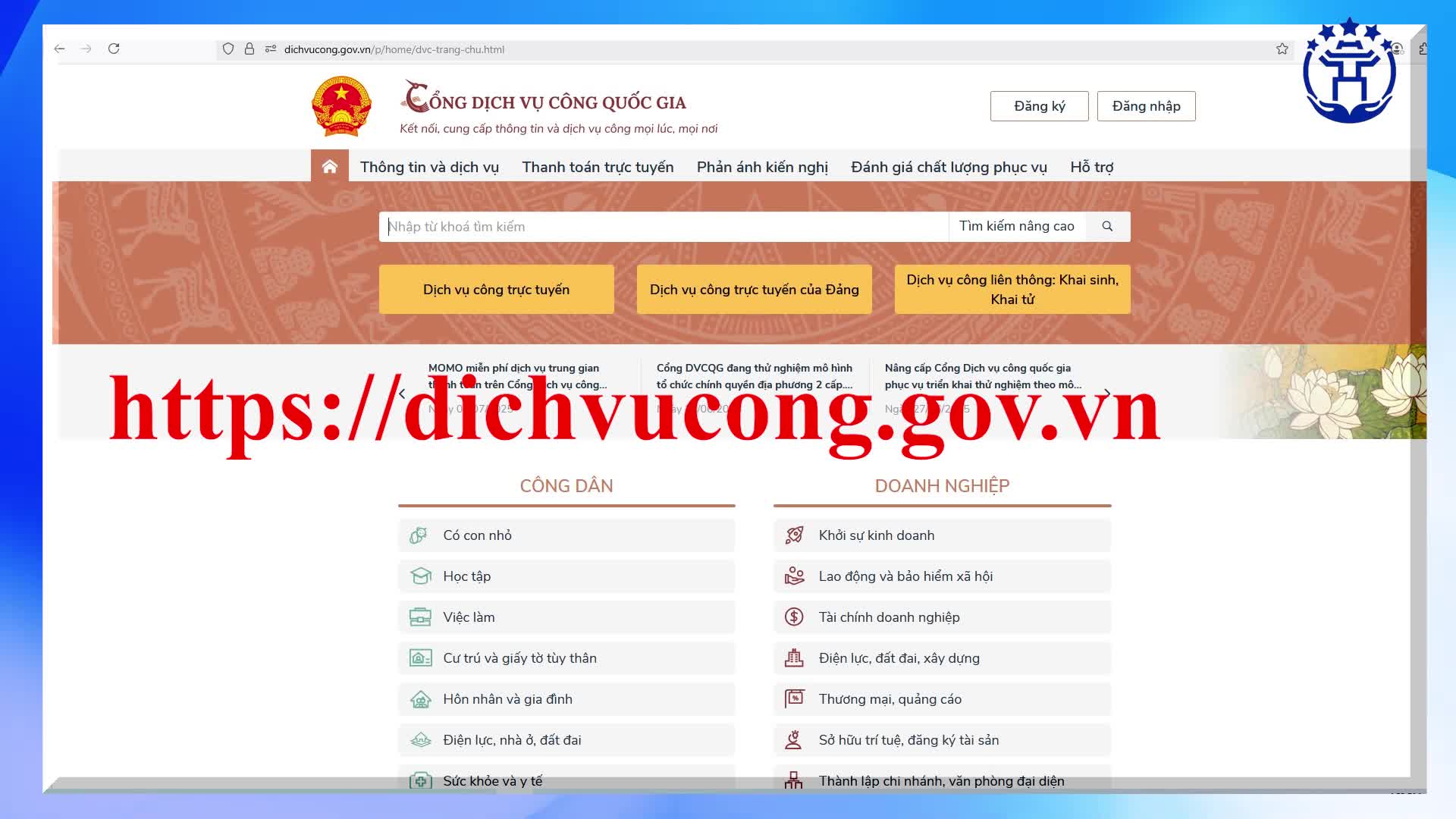 Hướng dẫn công dân thực hiện 