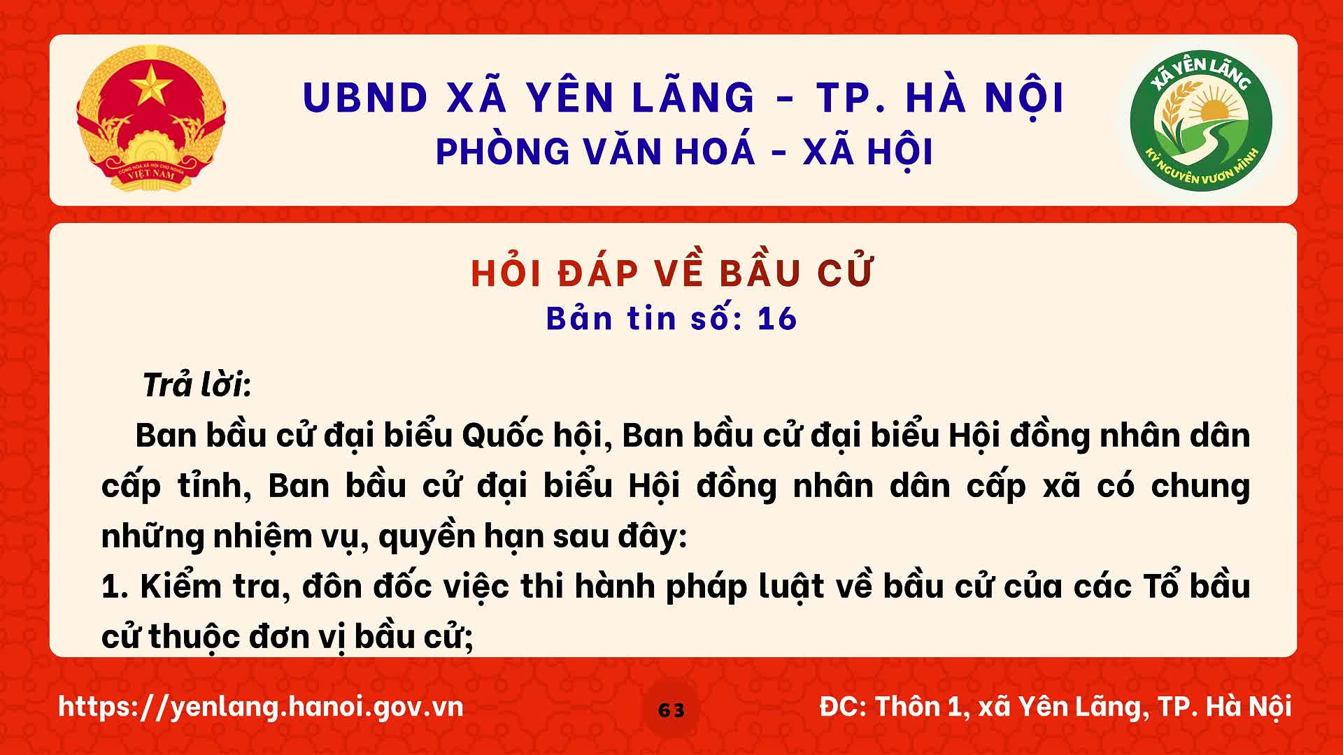 BẢN TIN 16 HỎI ĐÁP VỀ BẦU CỬ QUỐC HỘI KHÓA XVI VÀ HĐND CÁC CẤP NHIỆM KỲ 2026-2031