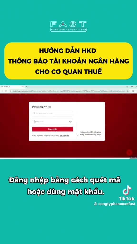 Hướng dẫn HKD thông báo tài khoản ngân hàng cho cơ quan thuế