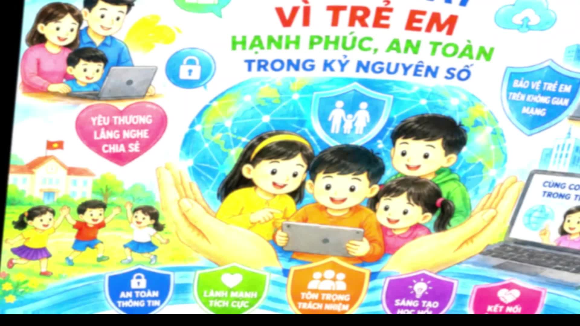 Xã Minh Châu hưởng ứng tháng hành động vì trẻ em năm 2026 với chủ đề: “Trẻ em hạnh phúc, an toàn, vững bước trong kỷ nguyên số”.