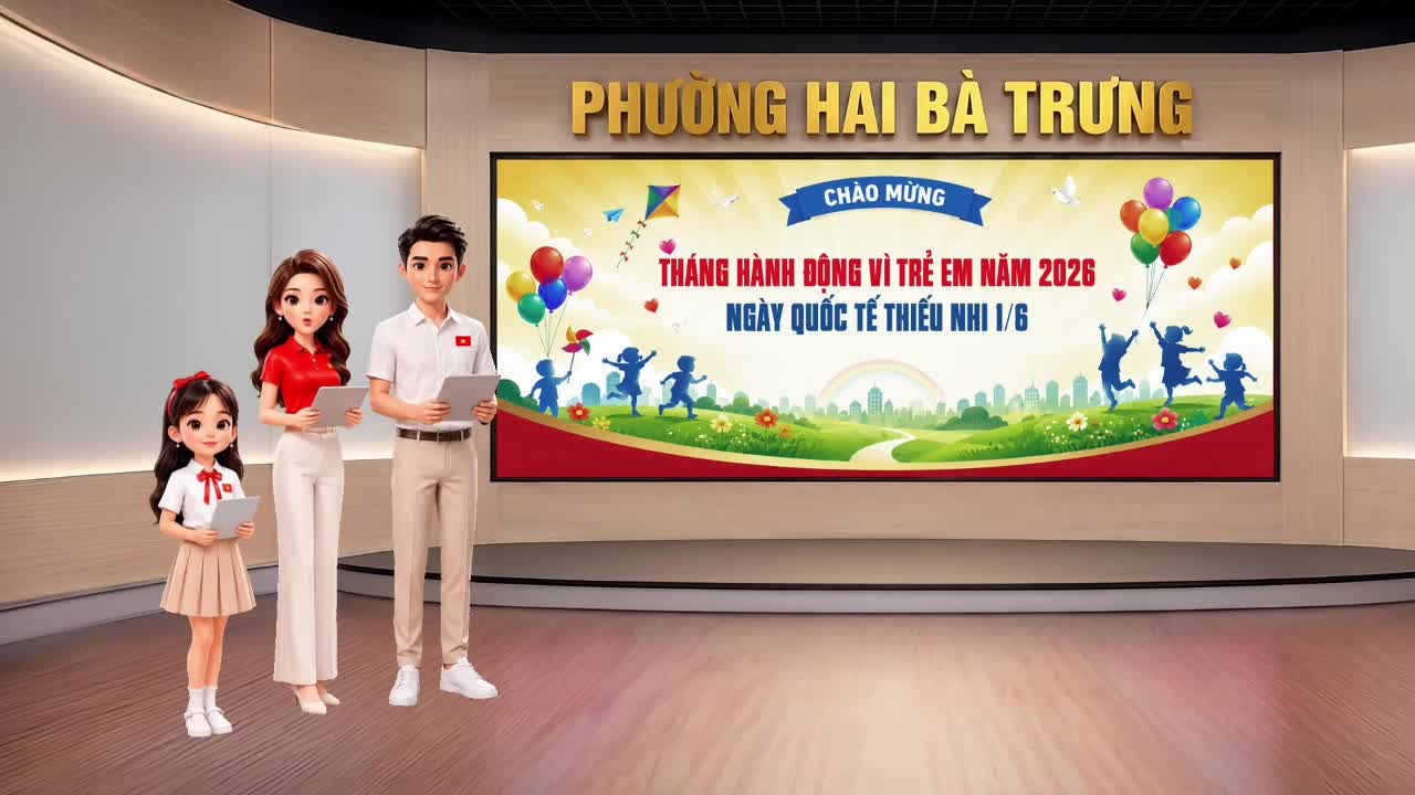 (clip AI) Phường Hai Bà Trưng: Trạm kết nối số tháng 6 - Tháng hành động vì trẻ em năm 2026 - ngày Quốc tế Thiếu nhi 01/6.