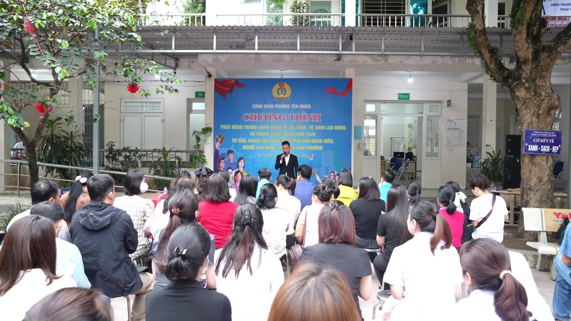 Phường Yên Nghĩa phát động tháng hành động về An toàn, vệ sinh lao động và Tháng công nhân năm 2026; tư vấn, khám sức khỏe miễn phí cho đoàn viên, người lao động
