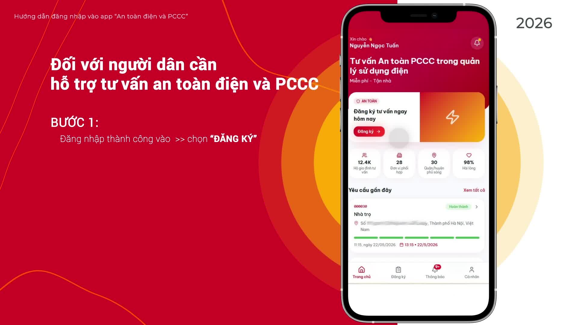 Hướng dẫn đăng nhập mini app an toàn điện và phòng cháy chữa cháy