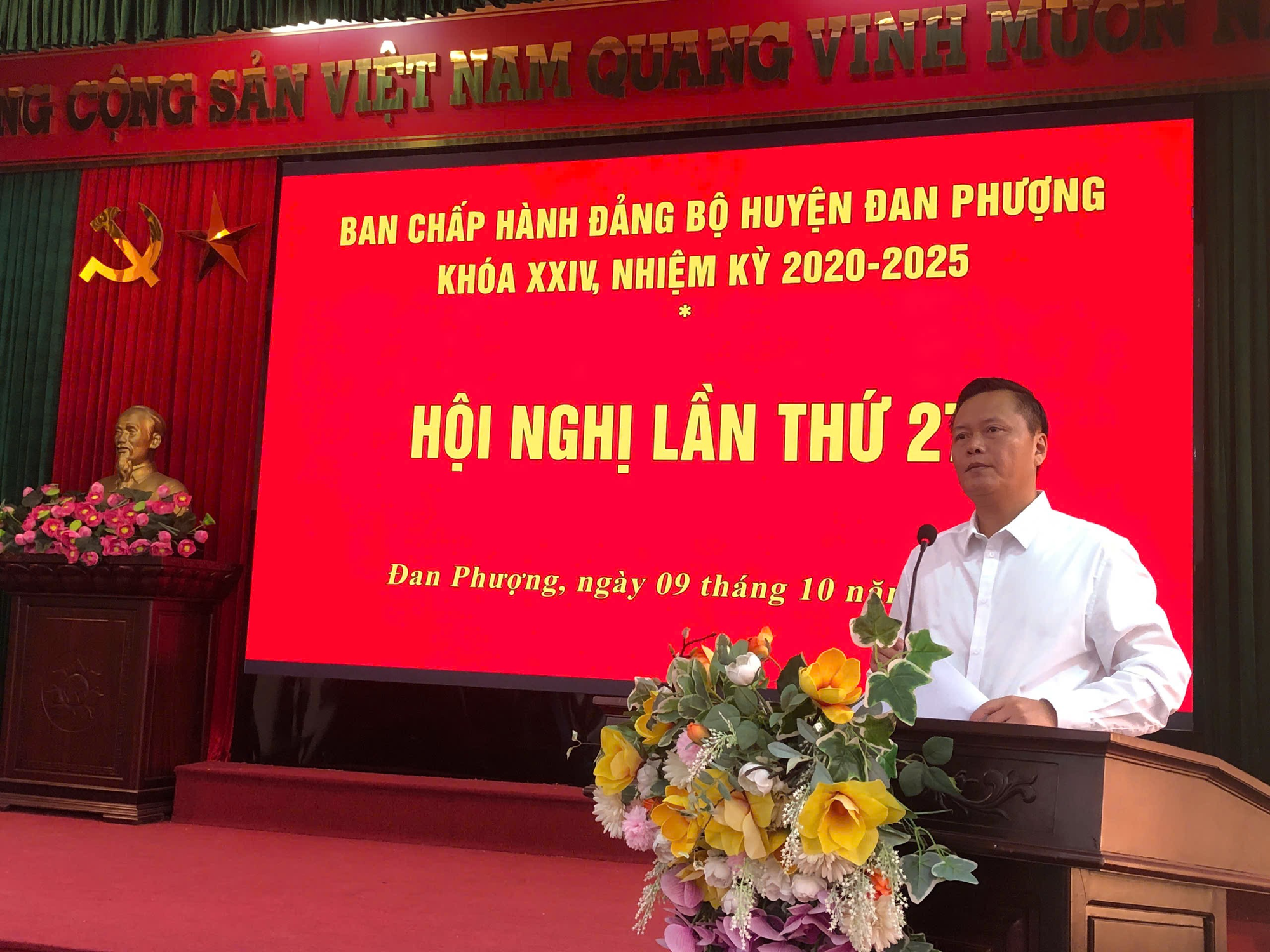 BAN CHẤP HÀNH ĐẢNG BỘ HUYỆN KHÓA XXIV, NHIỆM KỲ 2020- 2025 TỔ CHỨC HỘI NGHỊ LẦN THỨ 27.- Ảnh 2.