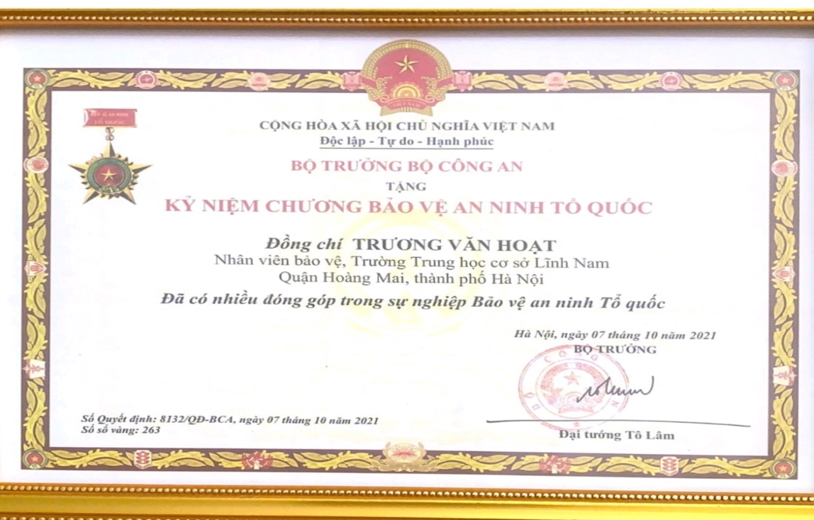 Bác bảo vệ tận tâm của trường THCS Lĩnh Nam - Gương “người tốt, việc tốt” quận Hoàng Mai năm 2024- Ảnh 3.