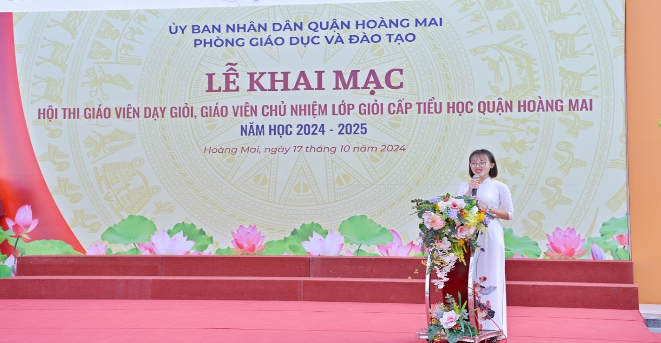 Phòng Giáo dục và Đào tạo quận Hoàng Mai tổ chức Lễ Khai mạc Hội thi giáo viên dạy giỏi, giáo viên chủ nhiệm lớp giỏi cấp Tiểu học năm học 2024 - 2025.- Ảnh 3.