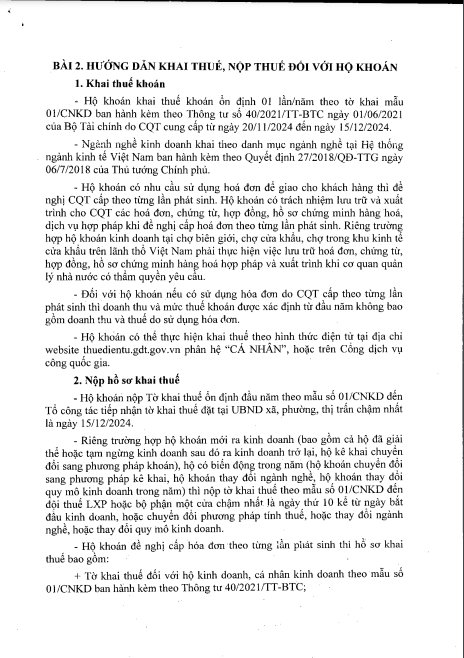 BÀI TUYÊN TRUYỀN CHÍNH SÁCH THUẾ KỲ LẬP BỘ NĂM 2025 ĐỐI VỚI HỘ KINH DOANH, CÁ NHÂN KINH DOANH TRỰC TIẾP KHAI THUẾ - Ảnh 3.