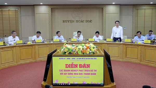 Huyện Hoài Đức tổ chức Diễn đàn các Doanh nghiệp phát triển đô thị với xây dựng Hoài Đức thành Quận- Ảnh 3.