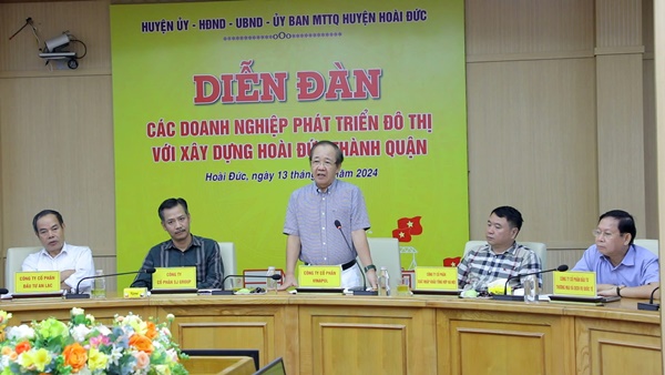Huyện Hoài Đức tổ chức Diễn đàn các Doanh nghiệp phát triển đô thị với xây dựng Hoài Đức thành Quận- Ảnh 6.