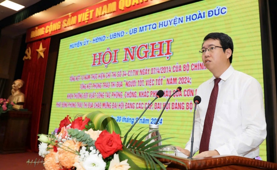 Hoài Đức tổng kết 10 năm thực hiện Chỉ thị số 34-CT/TW ngày 07/4/2014 của Bộ Chính trị; phong trào thi đua NTVT năm 2024; phát động thi đua chào mừng Đại hội Đảng các cấp, Đại hội Đảng bộ huyện lần thứ XXV, nhiệm kỳ 2025-2030- Ảnh 6.