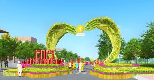 Huyện Hoài Đức tổ chức chợ hoa xuân phục vụ Tết Nguyên đán Ất Tỵ 2025- Ảnh 1.