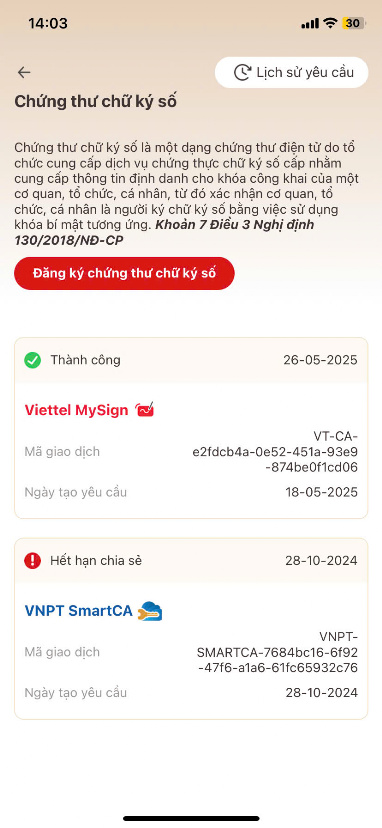 CÁC BƯỚC ĐĂNG KÝ CHỮ KÝ SỐ TRÊN ỨNG DỤNG VNEID- Ảnh 4.
