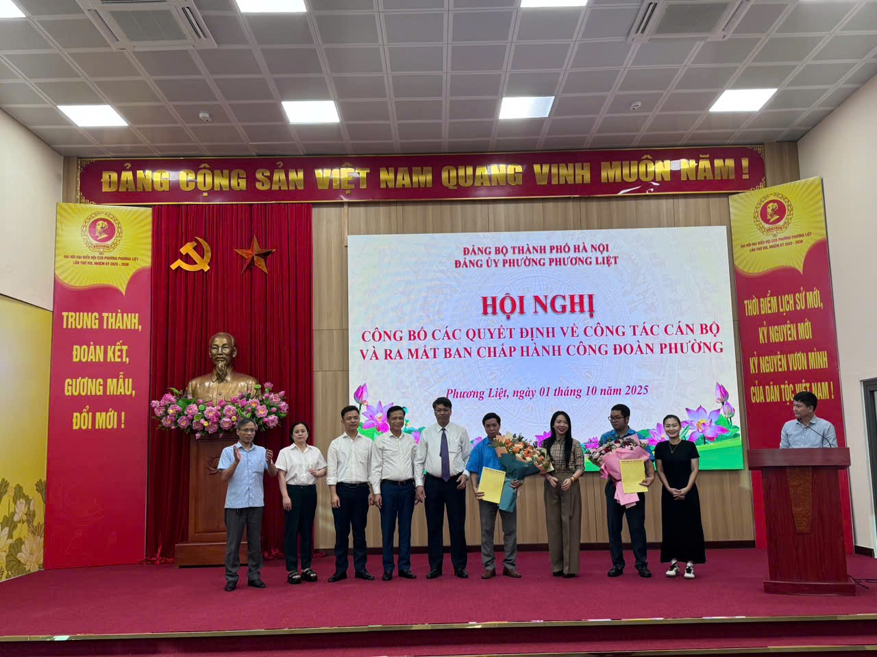 Đảng ủy phường Phương Liệt tổ chức Hội nghị công bố Quyết định thành lập Công đoàn phường và Quyết định về công tác cán bộ- Ảnh 3.