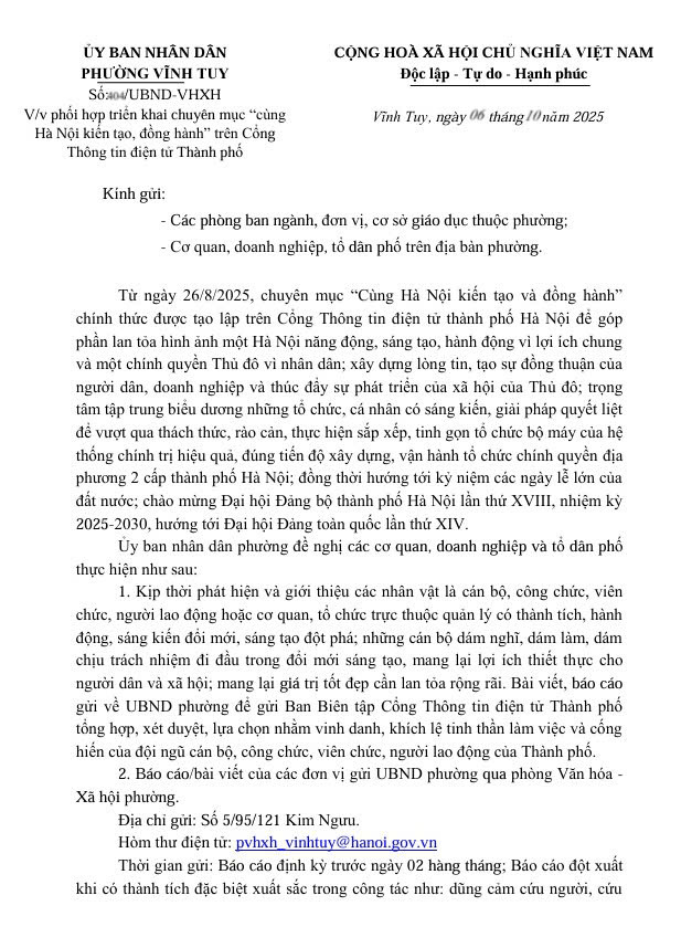 Cán bộ nhân dân phường Vĩnh Tuy phối hợp triển khai chuyên mục “cùng Hà Nội kiến tạo, đồng hành” trên Cổng Thông tin điện tử Thành phố.- Ảnh 1.
