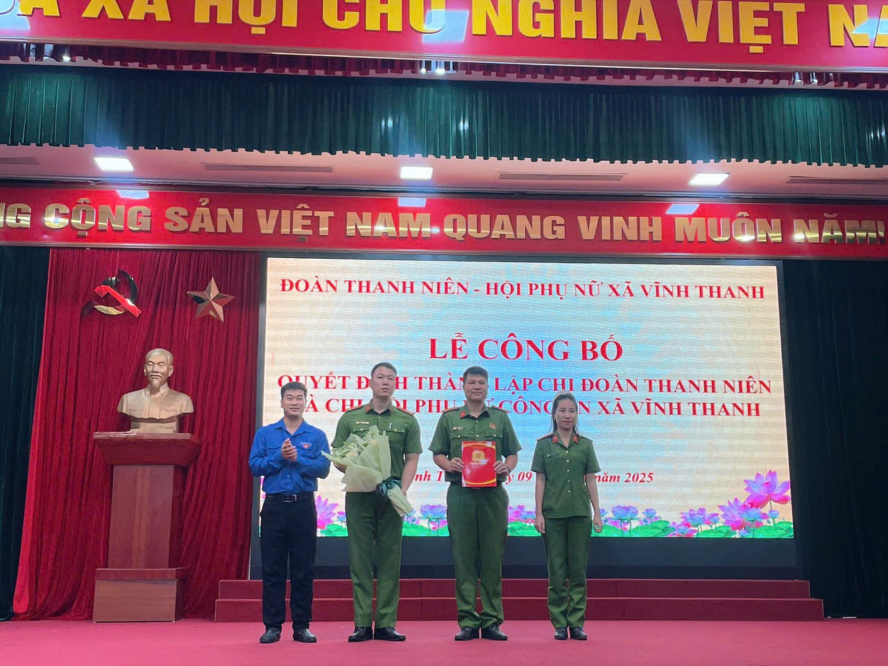 Công an xã Vĩnh Thanh ra mắt chi đoàn Công an xã và chi hội phụ nữ Công an xã- Ảnh 2.