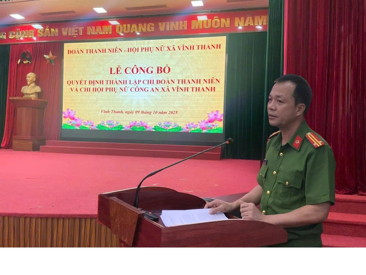 Công an xã Vĩnh Thanh ra mắt chi đoàn Công an xã và chi hội phụ nữ Công an xã- Ảnh 3.