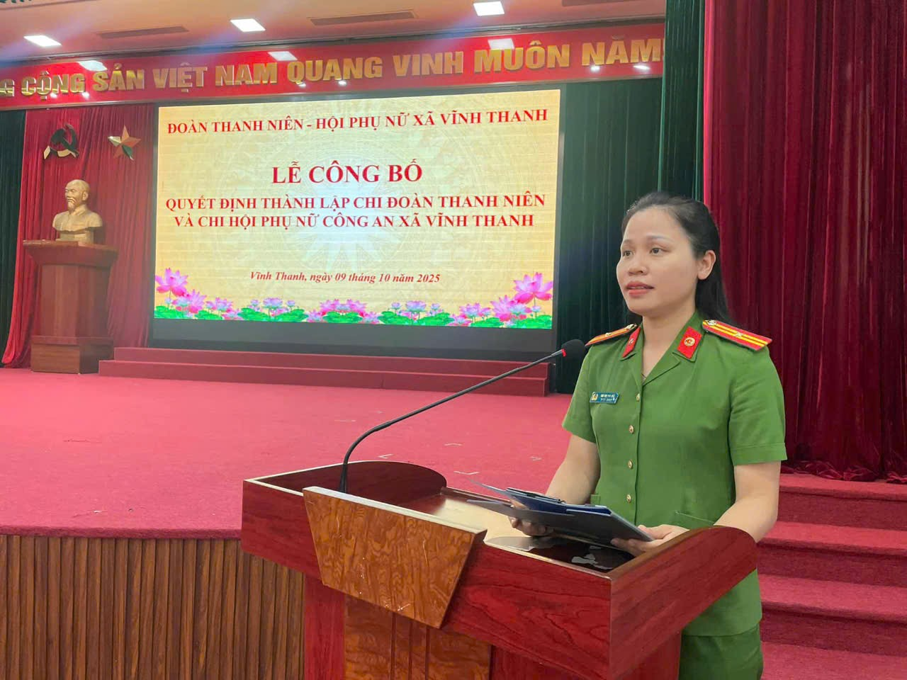 Công an xã Vĩnh Thanh ra mắt chi đoàn Công an xã và chi hội phụ nữ Công an xã- Ảnh 4.