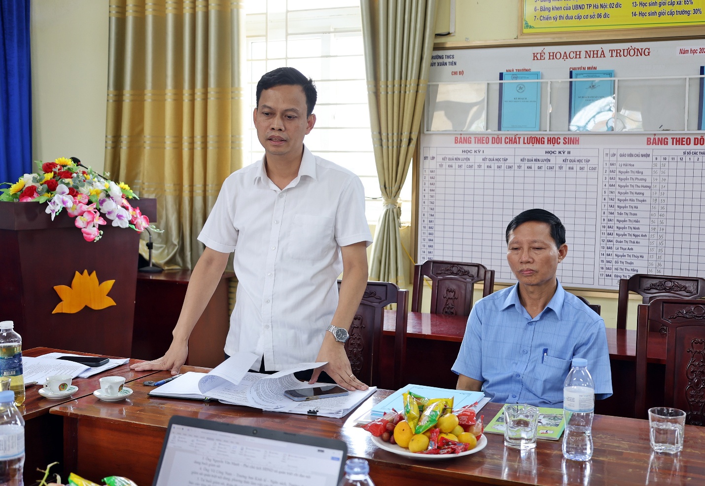 Ban Kinh tế - Ngân sách HĐND xã giám sát việc chấp hành pháp luật trong công tác tổ chức thực hiện thu và sử dụng các khoản thu tại trường THCS Thủy Xuân Tiên- Ảnh 3.