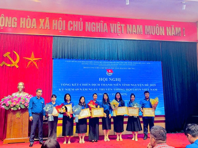 Phường Hai Bà Trưng tổ chức thành công Hội nghị tổng kết Chiến dịch Thanh niên Tình nguyện Hè 2025 và Kỷ niệm 69 năm Ngày Truyền thống Hội Liên hiệp Thanh niên Việt Nam- Ảnh 4.