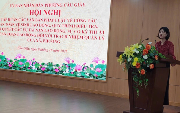 Phường Cầu Giấy tổ chức Hội nghị tập huấn công tác An toàn, vệ sinh, lao động năm 2025- Ảnh 1.