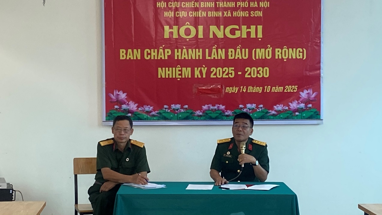 Hội nghị Ban chấp hành mở rộng Hội CCB xã Hồng Sơn lần thứ I, nhiệm kỳ 2025-2030- Ảnh 3.
