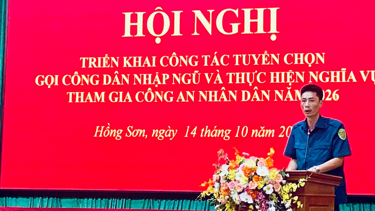 Hồng Sơn triển khai công tác tuyển chọn và gọi công dân nhập ngũ và thực hiện nghĩa vụ tham gia Công an nhân dân năm 2026- Ảnh 3.