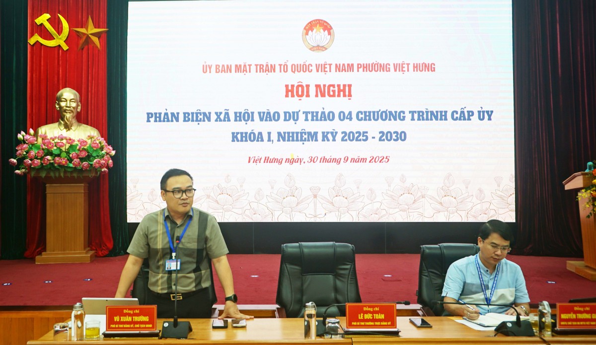 Ủy ban MTTQ Việt Nam phường Việt Hưng phản biện vào dự thảo 4 chương trình cấp ủy Khóa I- Ảnh 2.