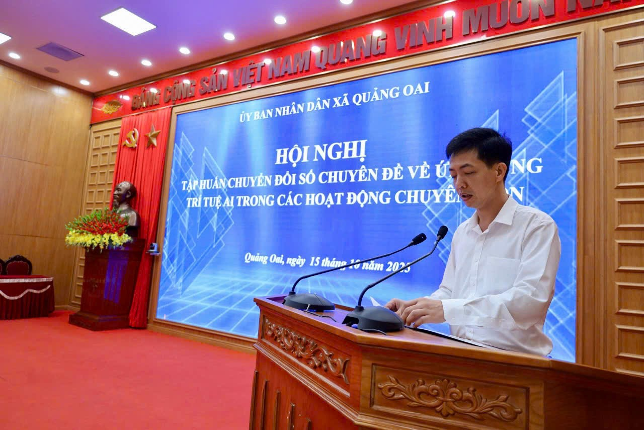 Quảng Oai đẩy mạnh chuyển đổi số, đưa trí tuệ nhân tạo vào hoạt động chuyên môn- Ảnh 1.