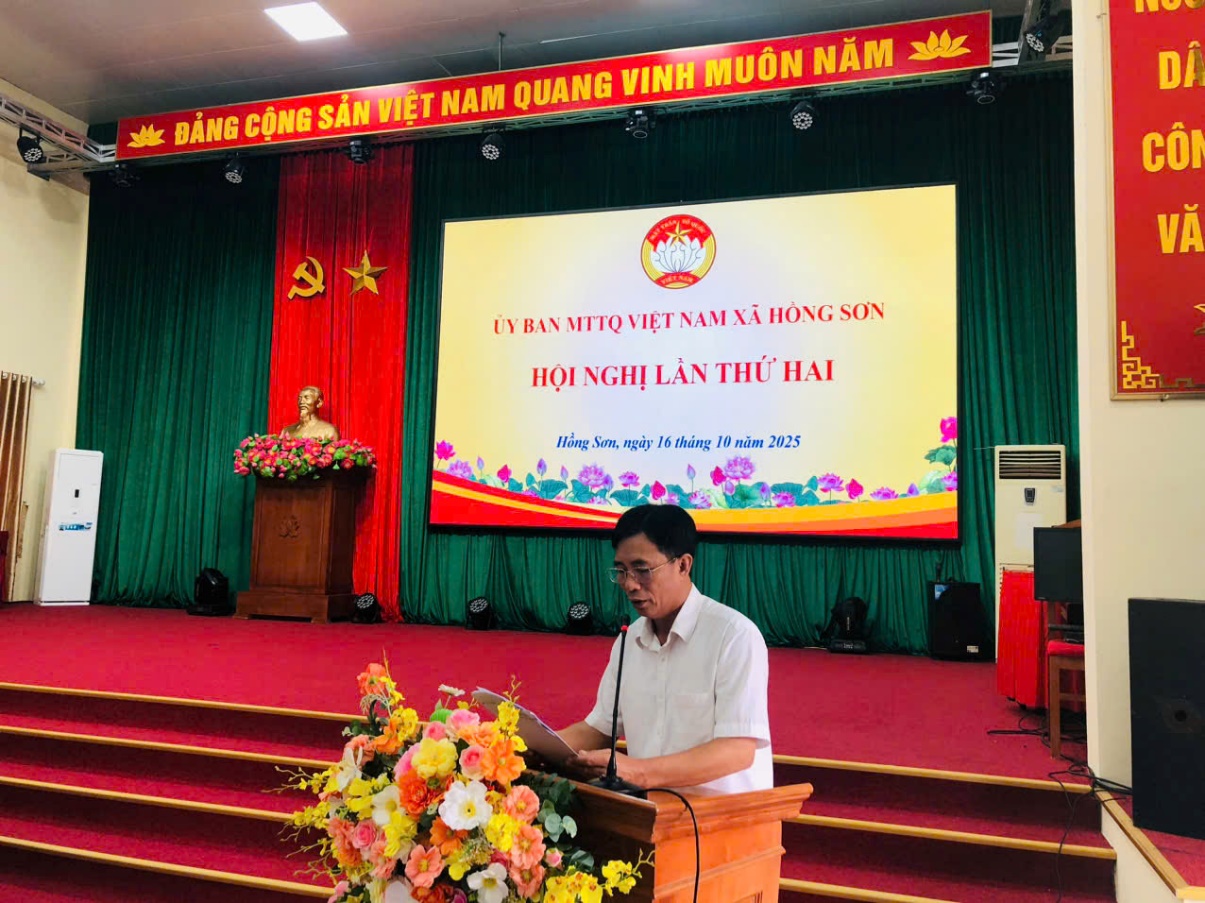 Uỷ ban MTTQ xã Hồng Sơn tổ chức Hội nghị lần thứ 2 góp ý Chương trình hành động, Quy chế hoạt động toàn khoá và triển khai nhiệm vụ Quý IV- Ảnh 2.