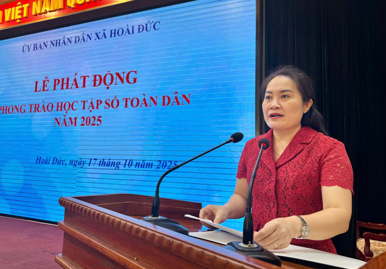 UBND xã Hoài Đức tổ chức Lễ phát động hưởng ứng phong trào “Học tập số toàn dân”- Ảnh 2.