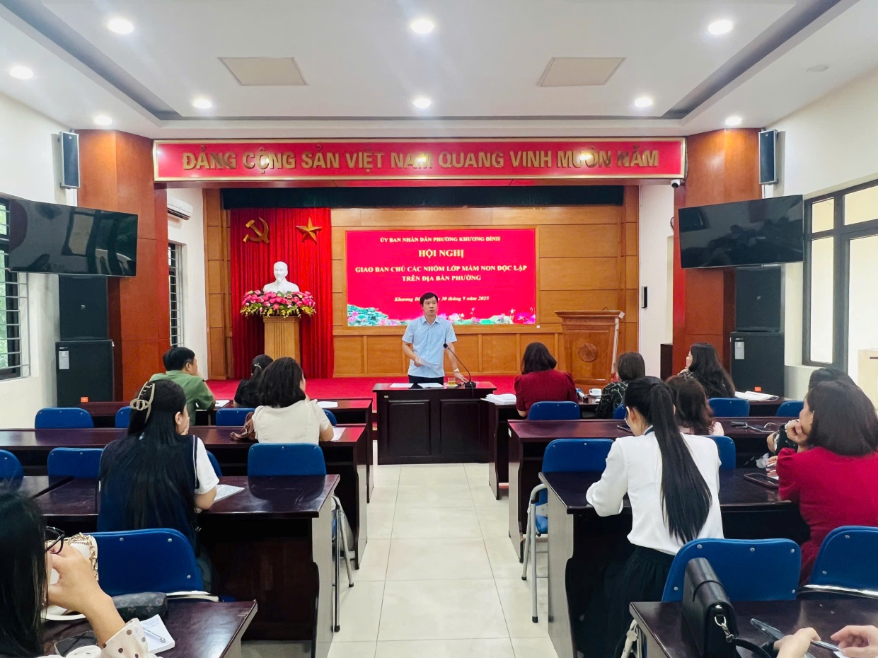 Khương Đình: Giao ban với chủ nhóm trẻ, lớp mẫu giáo độc lập trên địa bàn phường Khương Đình- Ảnh 1.