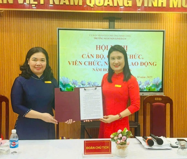 TRƯỜNG MẦM NON LINH ĐÀM TỔ CHỨC HỘI NGHỊ CÁN BỘ, CÔNG CHỨC, VIÊN CHỨC, NGƯỜI LAO ĐỘNG NĂM HỌC 2025-2026- Ảnh 4.