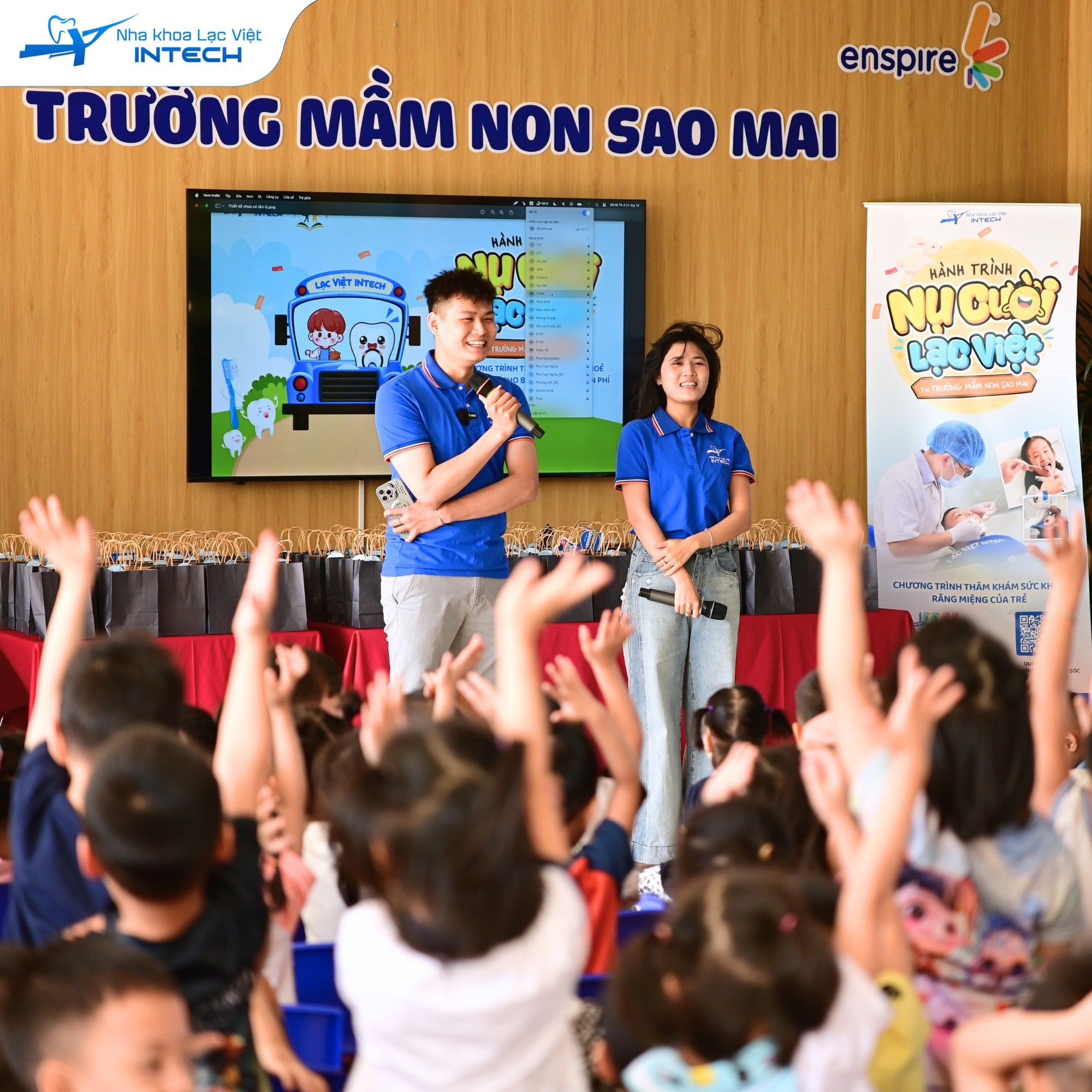 TRƯỜNG MẦM NON SAO MAI PHỐI HỢP NHA KHOA LẠC VIỆT INTECH KIDS TỔ CHỨC CHƯƠNG TRÌNH
"HÀNH TRÌNH NỤ CƯỜI LẠC VIỆT"- Ảnh 1.