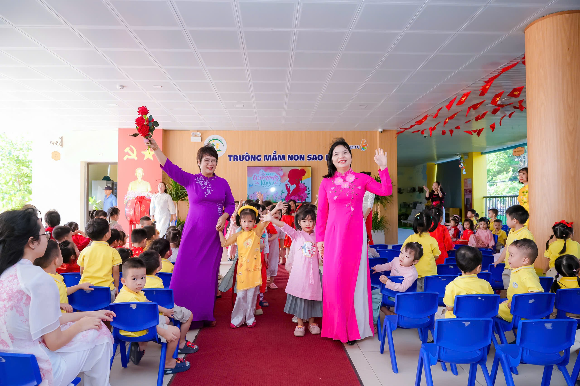 TRƯỜNG MẦM NON SAO MAI TƯNG BỪNG TỔ CHỨC CHƯƠNG TRÌNH "DUYÊN DÁNG VIỆT NAM"- Ảnh 4.