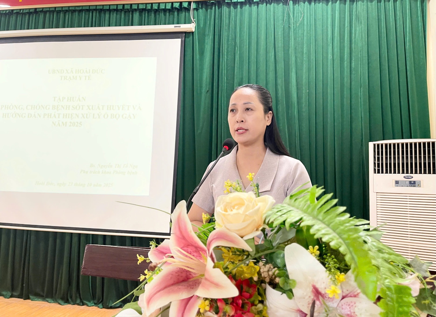 Trạm Y tế xã Hoài Đức tổ chức tập huấn công tác phòng, chống bệnh sốt xuất huyết năm 2025- Ảnh 1.