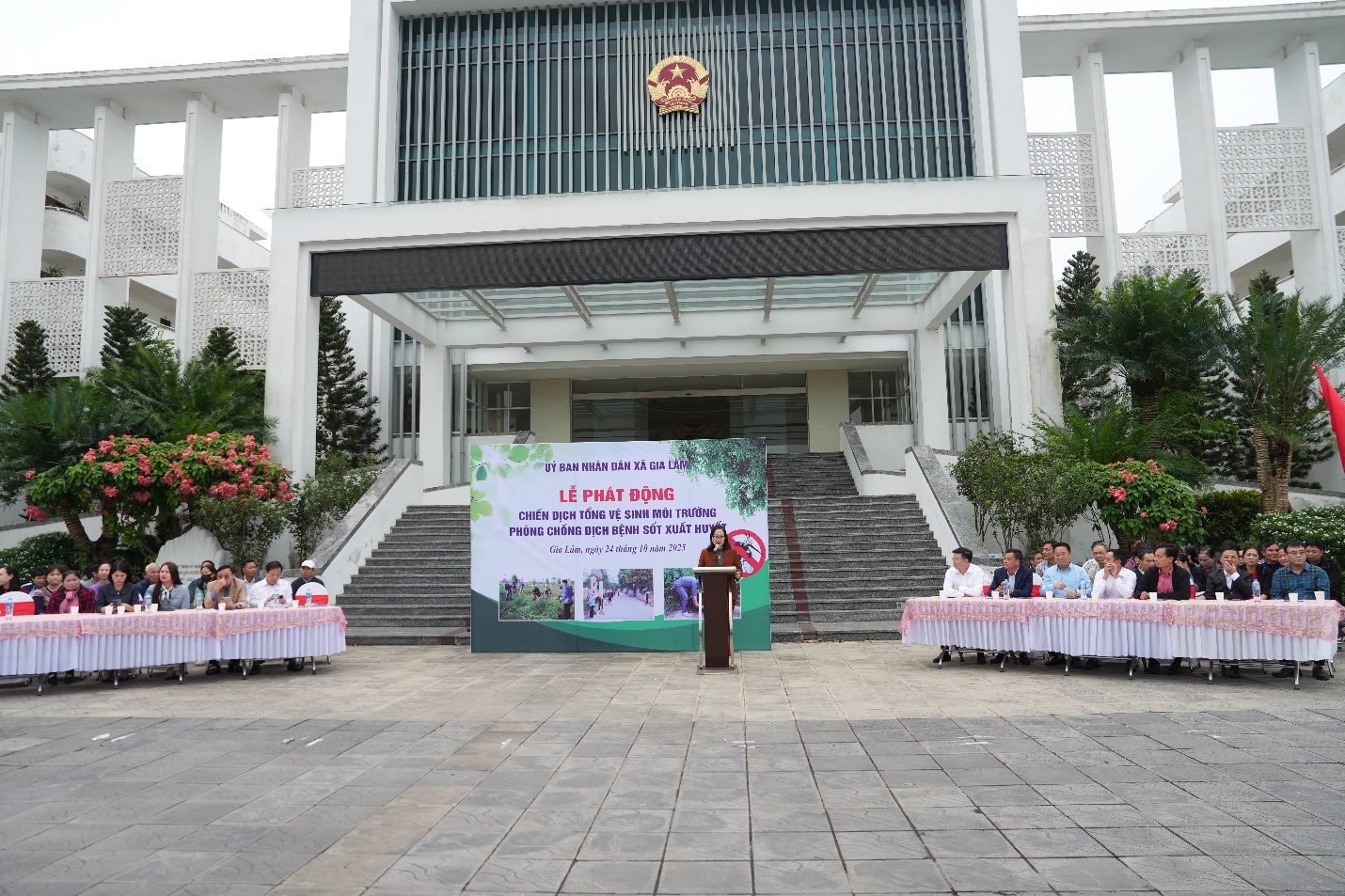 Gia Lâm phát động chiến dịch tổng vệ sinh môi trường, phòng chống dịch sốt xuất huyết năm 2025- Ảnh 1.