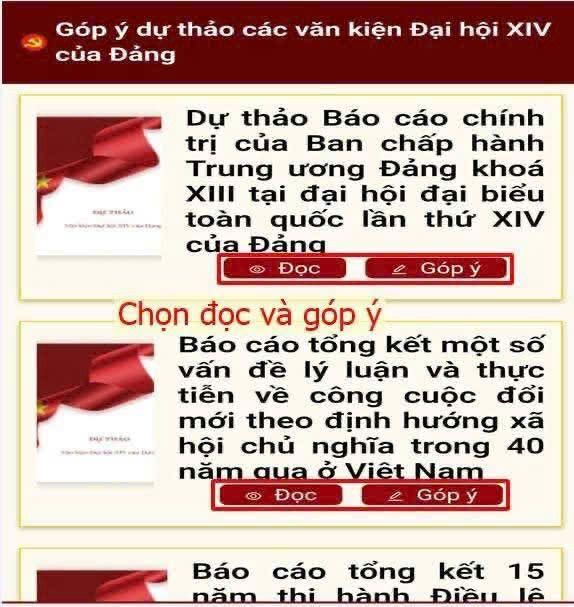 HƯỚNG DẪN GÓP Ý DỰ THẢO CÁC VĂN KIỆN ĐẠI HỘI XIV CỦA ĐẢNG TRÊN ỨNG DỤNG VNEID- Ảnh 5.