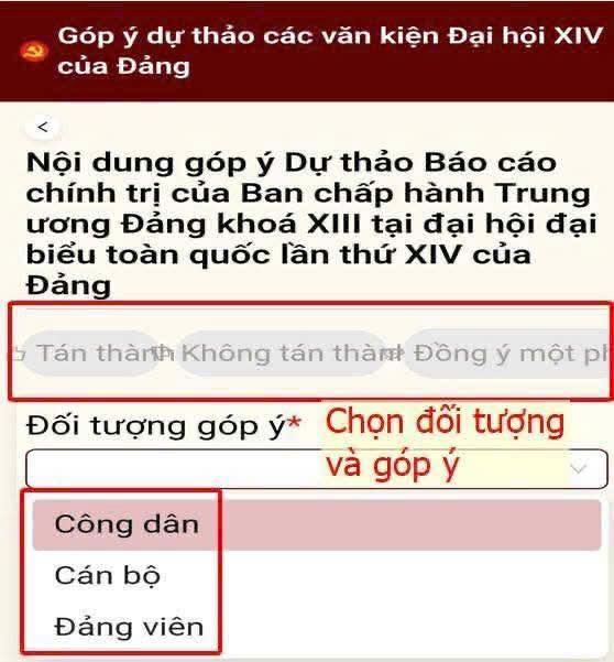 HƯỚNG DẪN GÓP Ý DỰ THẢO CÁC VĂN KIỆN ĐẠI HỘI XIV CỦA ĐẢNG TRÊN ỨNG DỤNG VNEID- Ảnh 8.