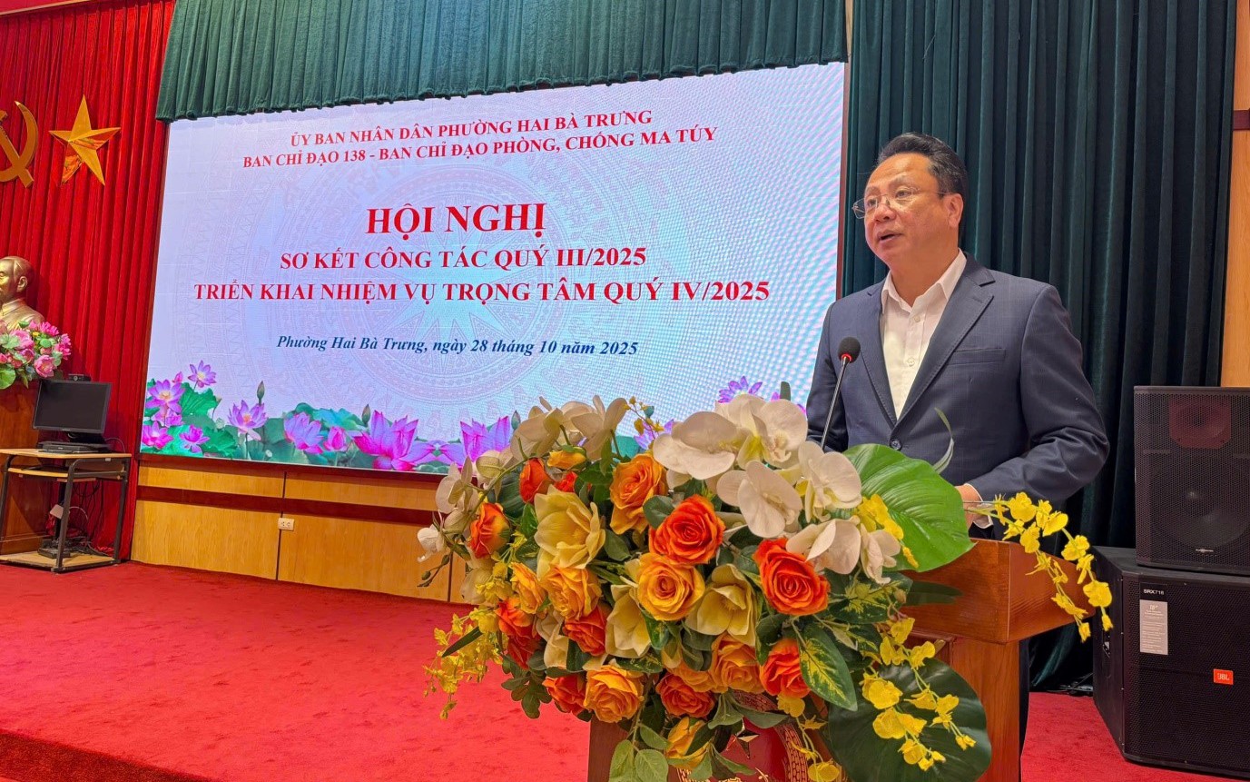 Phường Hai Bà Trưng sơ kết công tác Quý III/2025, triển khai nhiệm cụ trọng tâm Quý IV/2025 phong trào Toàn dân bảo vệ an ninh Tổ quốc và hoạt động của các Ban chỉ đạo phòng, chống tội phạm, ma tuý.