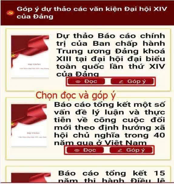 🌟🌟HƯỚNG DẪN GÓP Ý DỰ THẢO CÁC VĂN KIỆN ĐẠI HỘI XIV CỦA ĐẢNG TRÊN ỨNG DỤNG VNEID.- Ảnh 4.