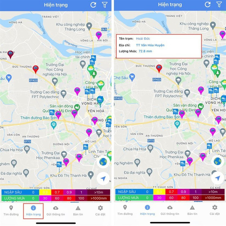 Cách tra cứu điểm ngập úng tại Hà Nội bằng ứng dụng Công dân Thủ đô số - iHanoi- Ảnh 4.
