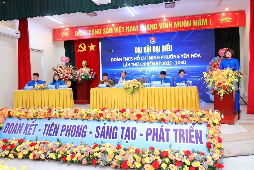 Đại hội Đoàn TNCS Hồ Chí Minh phường Yên Hòa lần thứ I với chủ đề  "Tiên phong chuyển đổi số, xung kích vì cộng đồng"- Ảnh 3.