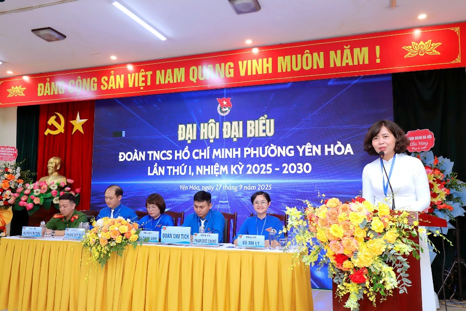 Đại hội Đoàn TNCS Hồ Chí Minh phường Yên Hòa lần thứ I với chủ đề  "Tiên phong chuyển đổi số, xung kích vì cộng đồng"- Ảnh 4.