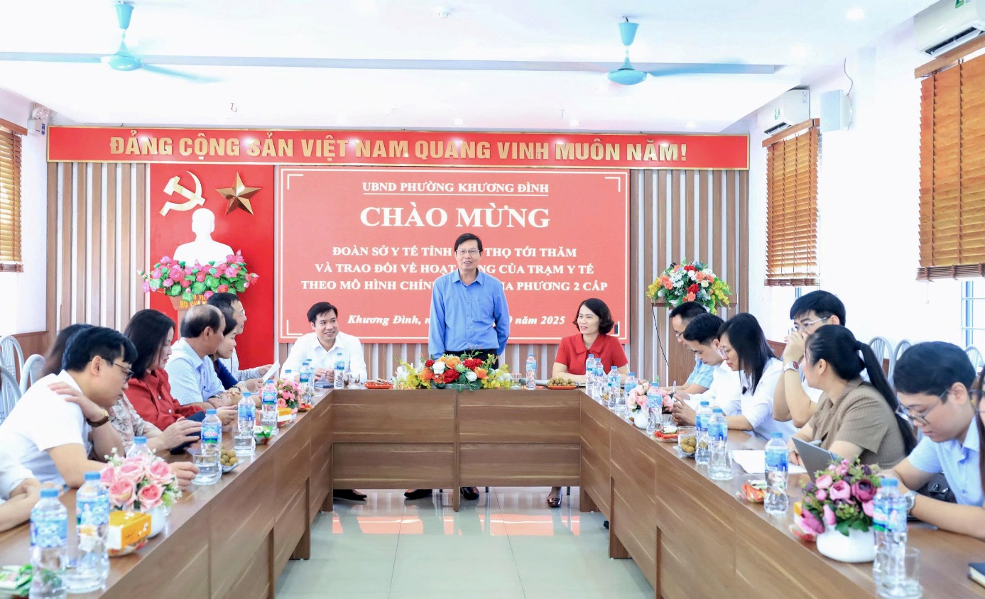 Khương Đình: Tiếp đoàn Sở Y tế tỉnh Phú Thọ thăm và trao đổi kinh nghiệm tổ chức hoạt động của Trạm Y tế- Ảnh 1.