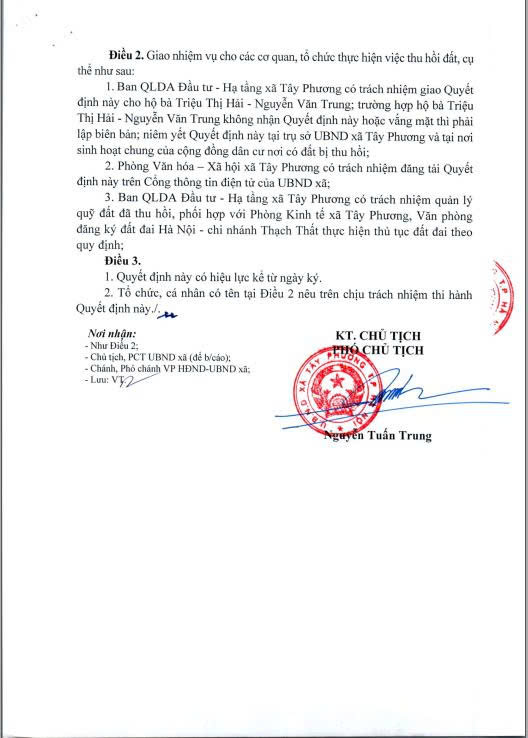 Quyết định thu hồi đất nông nghiệp để thực hiện Dự án Cụm công nghiệp làng nghề Hữu Bằng, xã Tây Phương, thành phố Hà Nội- Ảnh 3.