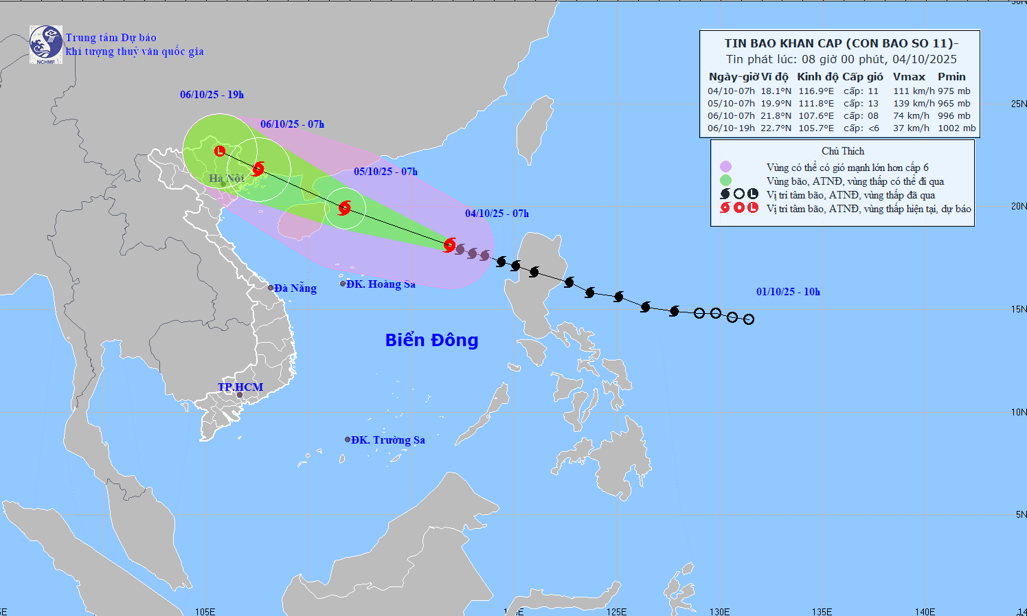 Bão số 11 hướng vào miền Bắc, Hà Nội mưa rất lớn- Ảnh 3.