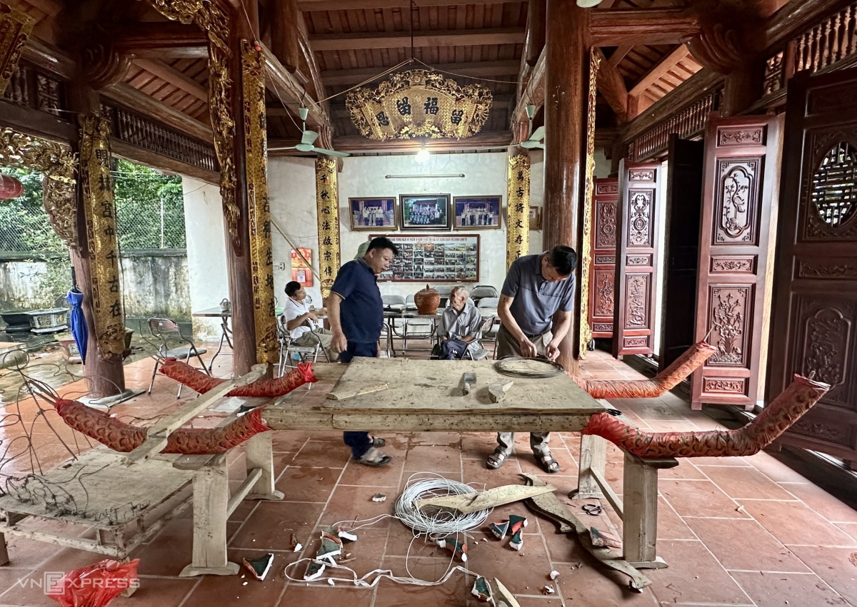 Làm kiệu lá hình rồng đón Trung thu ở ngoại thành Hà Nội- Ảnh 3.